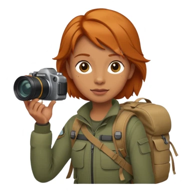 
wildlife photographer, trekking clothes, ginger hair sticker