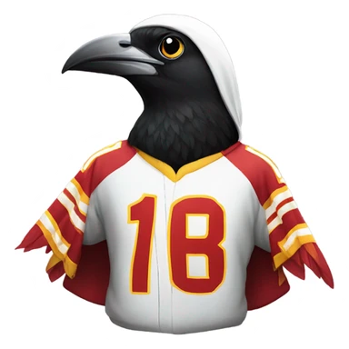 Magpie bird with a chiefs hoodie sticker