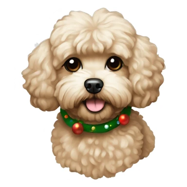 Brown beige Maltipoo Christmas vibe sticker