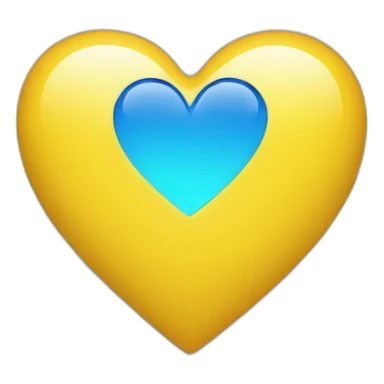Yellow and blue heart sticker