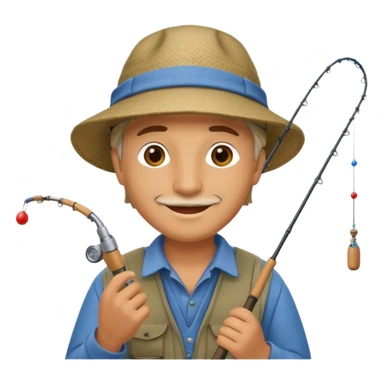 happy fisherman sticker