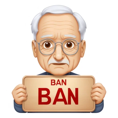 Frank Gehry with a "Ban AI" sign sticker