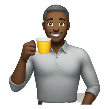 smiling man with cup outdoors sticker