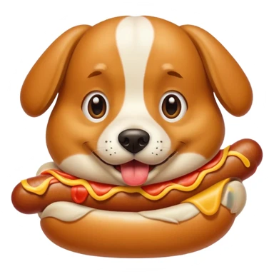 Dog eating hot dog sticker