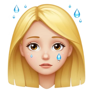 girl with one drop of tear and sparkle around her sticker