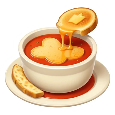 tomato soup with sliced grilled cheese on the side sticker