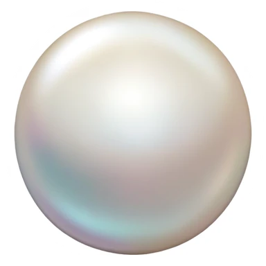 White pearl gemstone with pearlescent shine and luster sticker