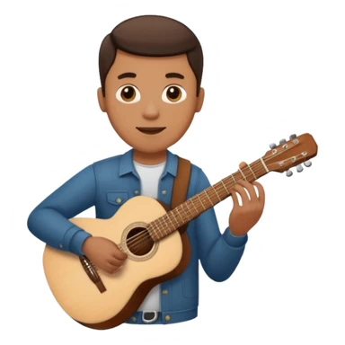 man holding guitar sticker