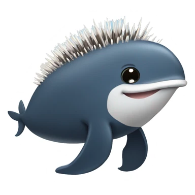 A whale and a porcupine morphed into one animal sticker