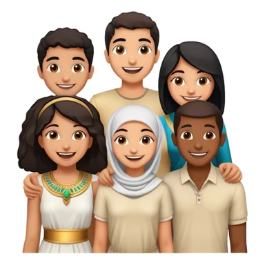 5 bestfriends, 1 south Asian girl, 1 Egyptian boy, 1 iranian girl, 1 moroccan boy , 1 black boy sticker