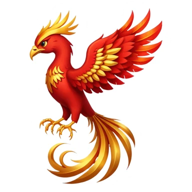 Red and gold rising phoenix, rebellion symbol from Morning Star sticker