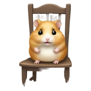 Hamster sitting on a baby chair to eat sticker