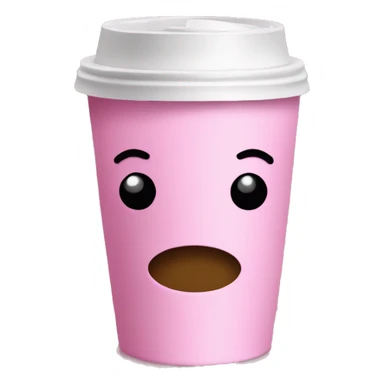 pink coffe to go cup without face sticker