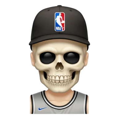 💀 with a backwards NBA hat sticker
