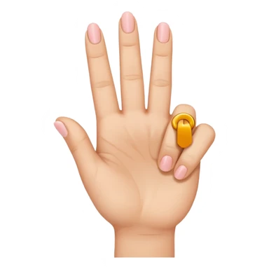 hand emoji with index and thumb showing a letter "L" while the middle finger, ring finger, and pinky finger is closed showing a "B" sticker