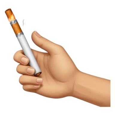 Hand holding a cigarette sticker
