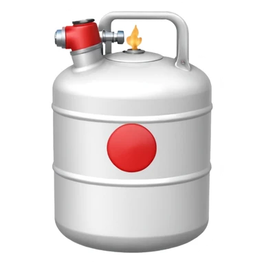 Create a size 420 propane tank emoji that is white with a red lid  sticker