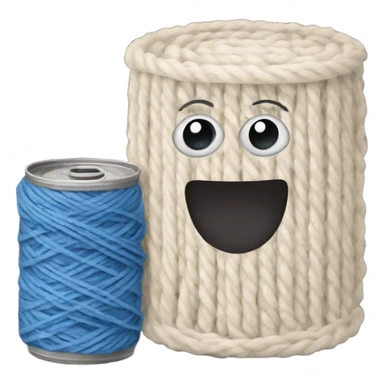 Can with yarn sticker