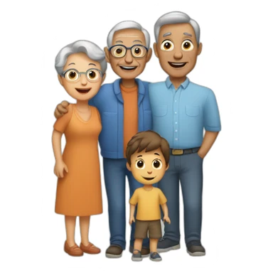 Grandma and grandpa with child grandson sticker