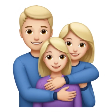 girl with normal girl size boobs hugging two guys sticker