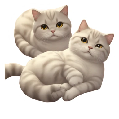 2 Scottish fold cats sunbathing  sticker