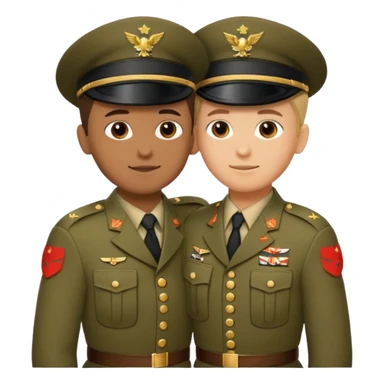 dos soldados dando es un abrazo de solidaridad de fraternidad sticker