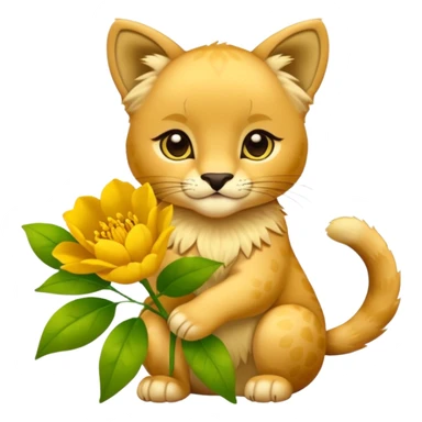 puma holds flower sticker