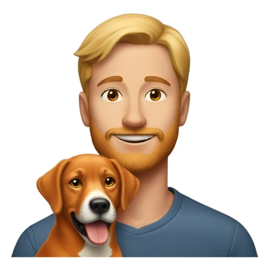  man and fox red labrador  sticker