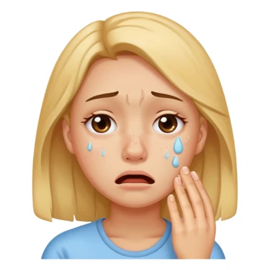 Girl crying with acne pimples in her face sticker