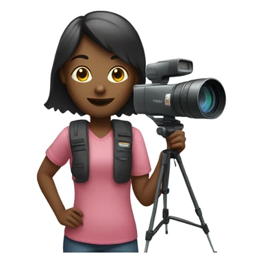 girl with video camera sticker