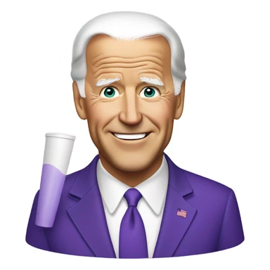joe biden holding a purple drink in a white foam cup sticker