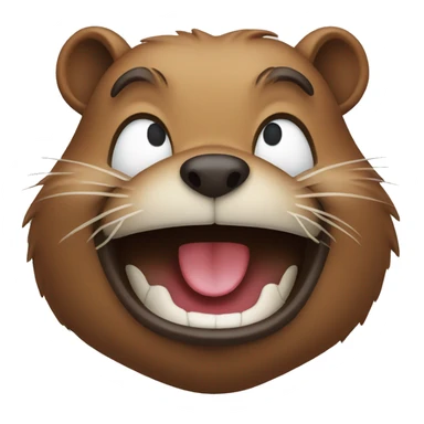 Beaver laughing tears sticker