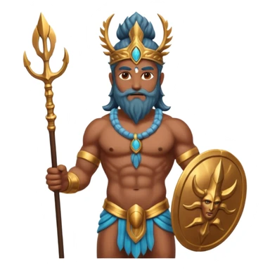 indian god with Poseidon trident sticker