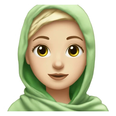 White Girl with green eyes drinking tea with blanket on sticker