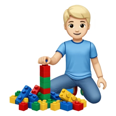 boys playing with legos full body sticker