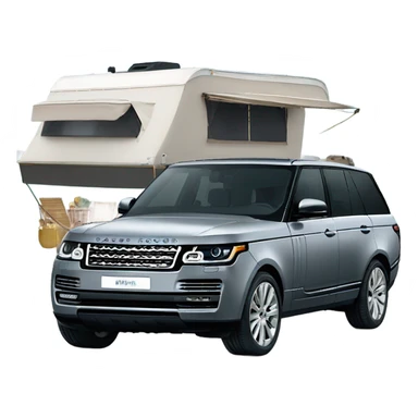 Grey Range Rover with a Leader Gold LE Caravan sticker