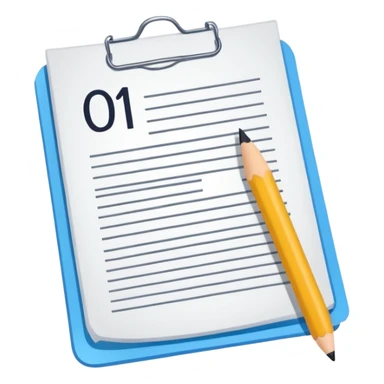 exam paper with a one on it und double underlined sticker