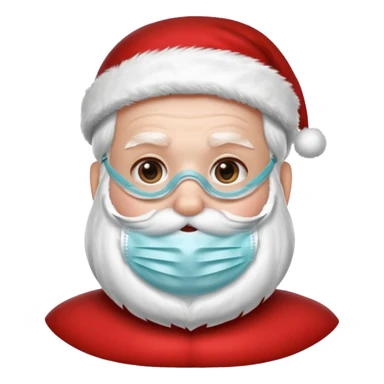 santa with surgical mask 
   sticker