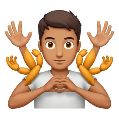 man with multiple arms, like a Hindu deity sticker