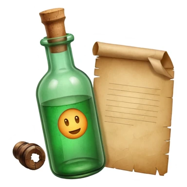 Message letter in green Bottle sticker