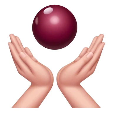 Burgundy color magic ball in your hands sticker