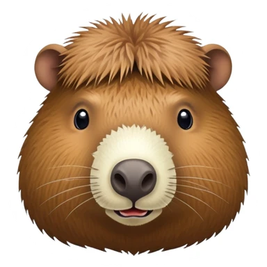 A capybara-coconut hybrid with the animal's head and a round, brown, textured coconut as its body sticker