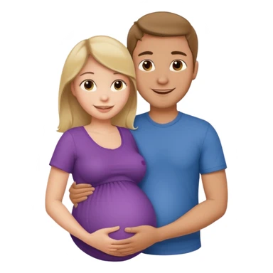 pregnant woman with her man next her with his arm around her sticker