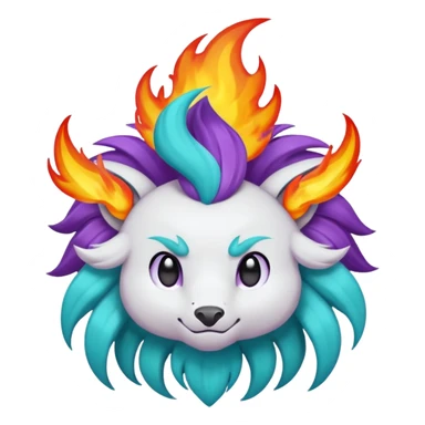 Rappidash pokemon white teal purple sticker