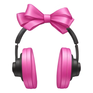 headphones with pink bows sticker