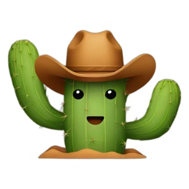 Cowboy cactus sticker