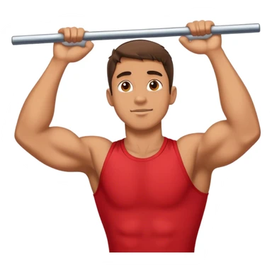 guy with red shirt doing chin ups sticker
