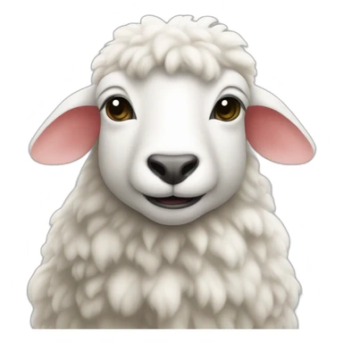 Un mouton blanc avec des cornne qui a un bando de pirates sticker