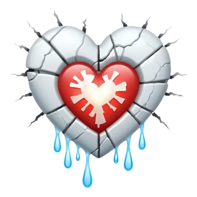 Bandaged heart leaking light through cracks sticker
