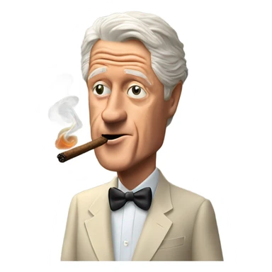 Bill Clinton smoking a cigar ￼ sticker